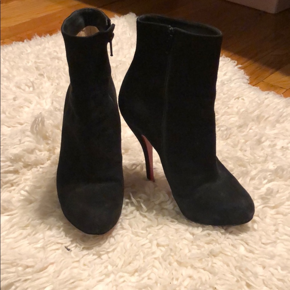 Black Christian Louboutin Suede platform boots 37
